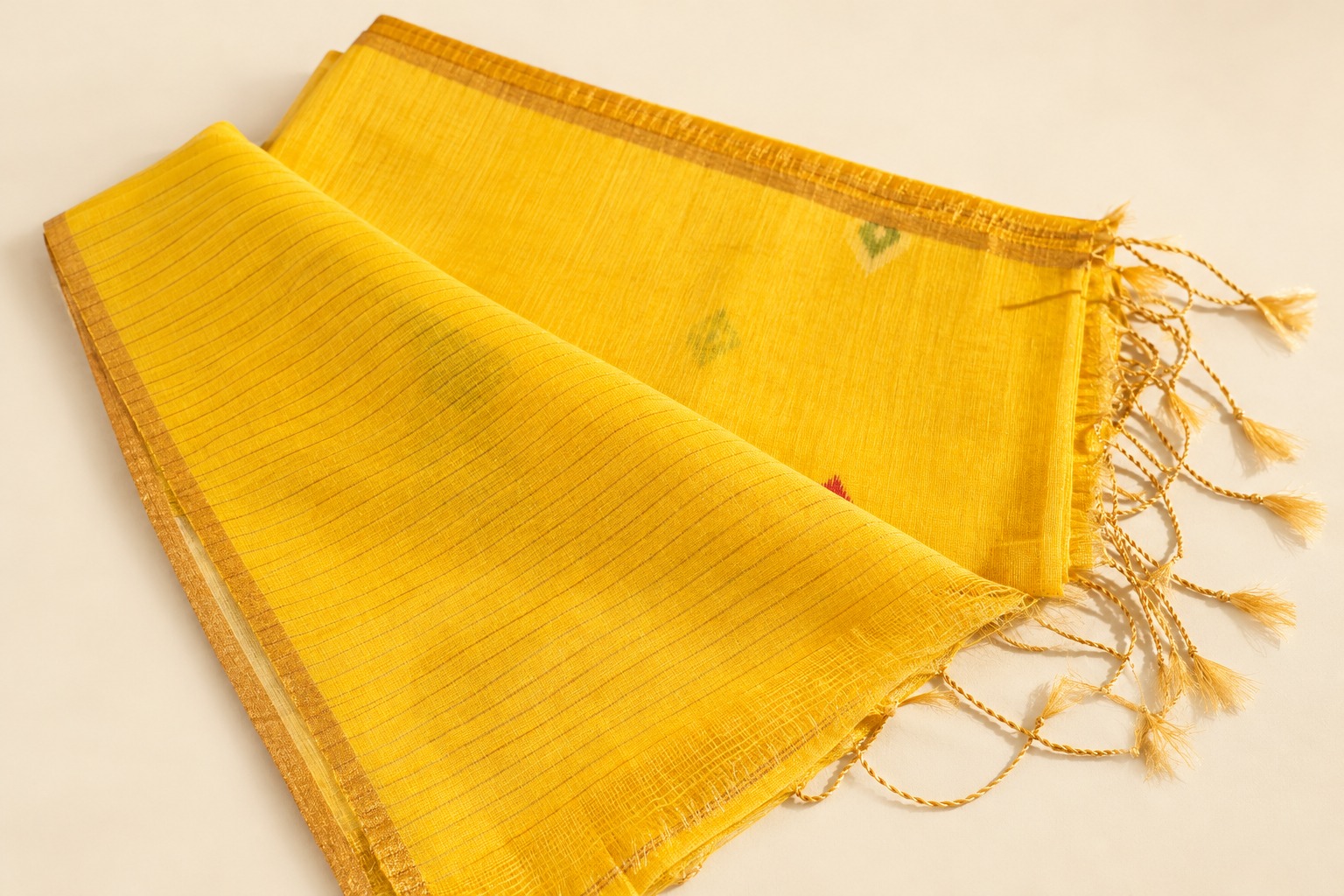 Handloom Linen Jamdani Saree - Image 2