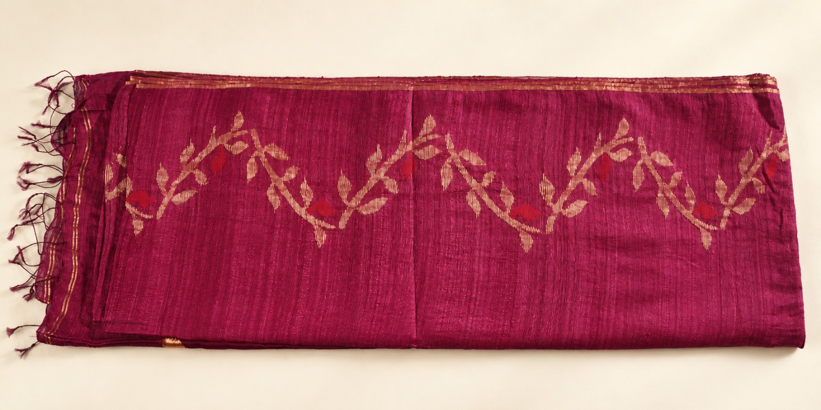 Handloom Muslin Matka Saree - Image 2