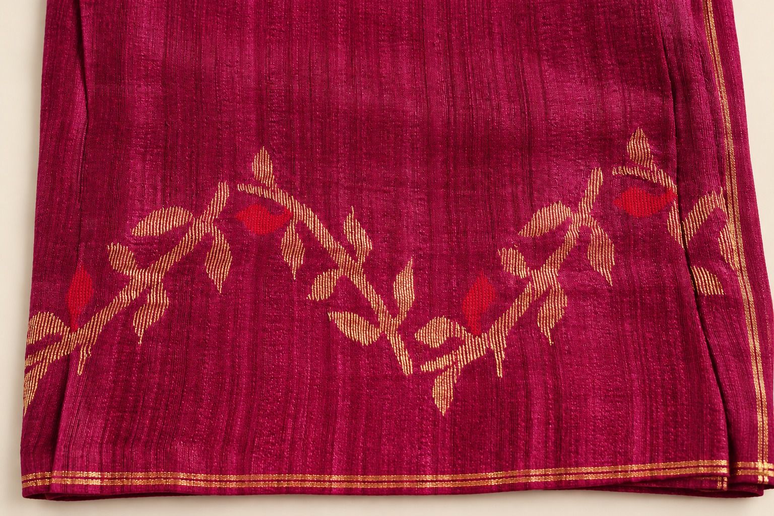 Handloom Muslin Matka Saree - Image 3